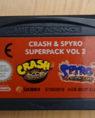 Videogioco per Gameboy Advance GBA Crash and Spyro