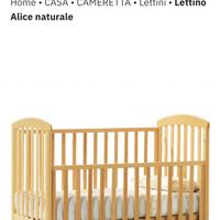 Lettino prenatal Alice naturale completo di tutto