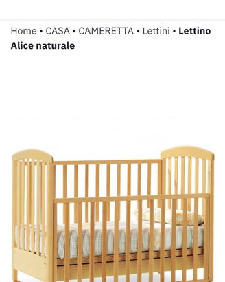 Lettino prenatal Alice naturale completo di tutto