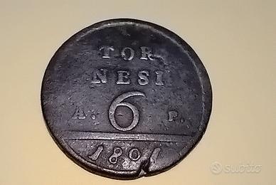 Moneta 6 Tornesi del 801
