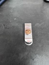 fermasoldi in argento 925 con moneta 