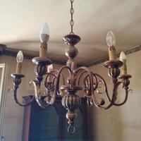 lampadario antico in legno primi 900