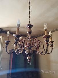 lampadario antico in legno primi 900