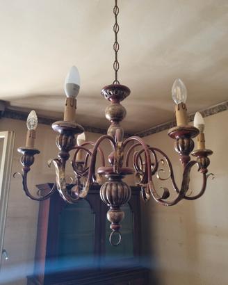 lampadario antico in legno primi 900