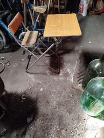 Banco scuola pieghevole vintage