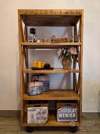 Libreria industriale in legno massello  - Kalibo