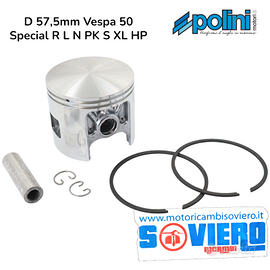 Pistone Completo Polini D 57,5mm Vespa 50 Special