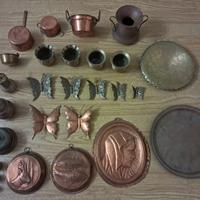 Lotto oggetti rame e ottone