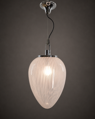 Lampadario Design Vetro Rigato Vintage