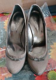 scarpe con zeppa marrone n 38