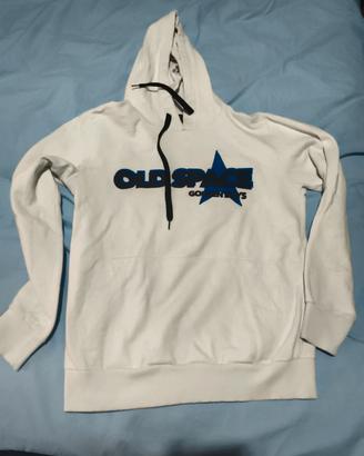 Felpa con cappuccio streetwear bianca Tg. S