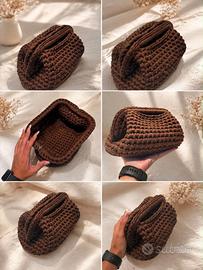 Clutch Lycra Elasticizzata Marrone