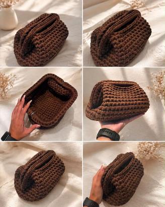 Clutch Lycra Elasticizzata Marrone