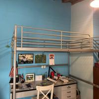 Letto a soppalco Ikea 1 piazza e 3/4 (140cm) ferro