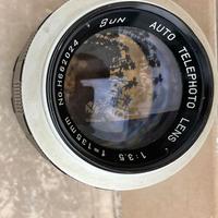 Obiettivo vintage Sun 135mm attacco a vite