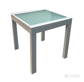 Tavolo Allungabile in Alluminio e Vetro con Sedie