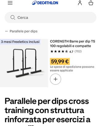 Barre per dip decathlon -come nuovo