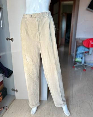 Pantalone Fila beige a costine XXL 54 vintage