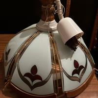 Lampadario vetro e legno