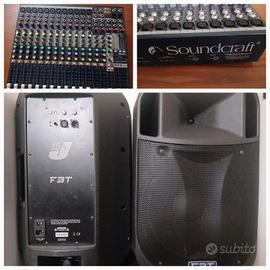 Casse acustiche, microfoni, impianto