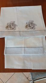 set/parure 3 pz navicella/culla 