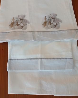 set/parure 3 pz navicella/culla 