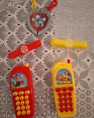telefonini braccialetti e portachiavi paw patrol