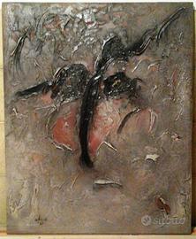 Dipinto di Alicò Giovanni"Uccello nero che vola"