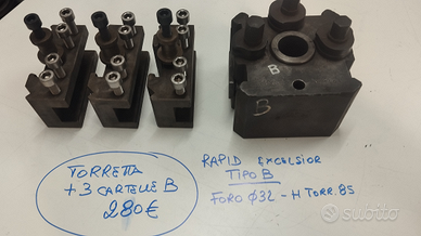 Torretta tornio tipo B portautensili e cartelle