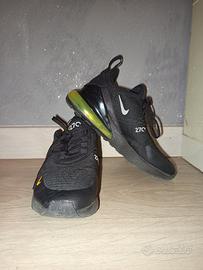 scarpe Nike air270 nere e gialle 