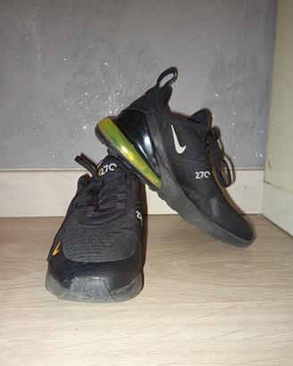 scarpe Nike air270 nere e gialle 