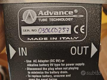 overdrive boutique marca Italiana Advance tube