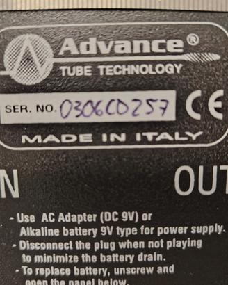  overdrive boutique marca Italiana Advance tube