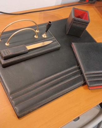 Set accessori scrivania in pelle