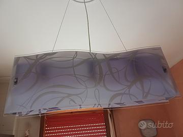 lampadario a tre luci,glicine bianco