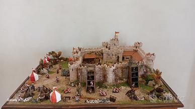 diorama assedio medievale 