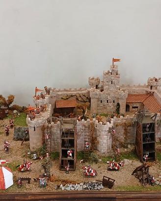 diorama assedio medievale 