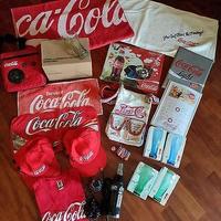 Lotto coca cola gadget insegna radio Telo borsa