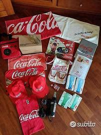 Lotto coca cola gadget insegna radio Telo borsa