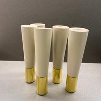 5 Piedini design per mobile 17 cm – beige + ottone