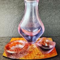 Set di 3 oggetti in vetro e Alessandrite