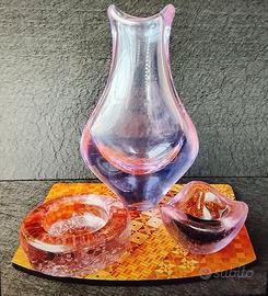 Set di 3 oggetti in vetro e Alessandrite