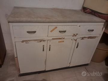 Credenza vintage da cucina in marmo