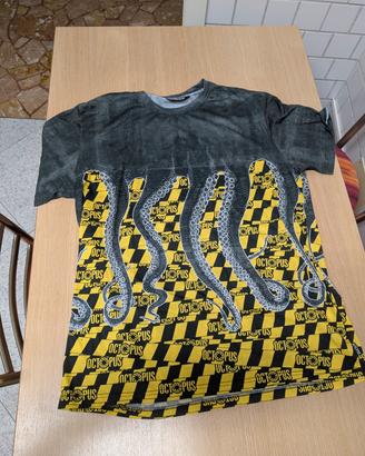 Octopus T-Shirt Uomo L Nero Giallo 