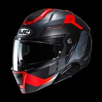 Casco modulare Hjc i91 BINA nero rosso opaco