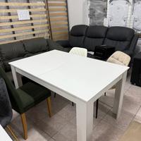 Tavolo tony in legno bianco allungabile 140x90