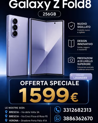 SAMSUNG GALAXY Z FOLD 8 256GB NUOVO SIGILLATO