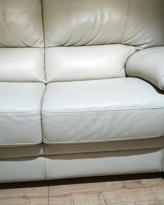 2 Divani Poltronesofà in pelle beige Come Nuovi 