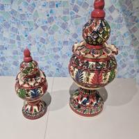 Set 2 portacandele decorati