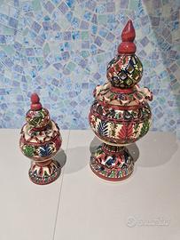 Set 2 portacandele decorati